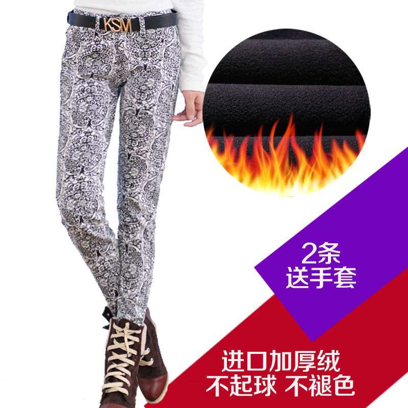 秋冬必备 印花摇粒绒打底裤，温暖与时尚的完美结合
